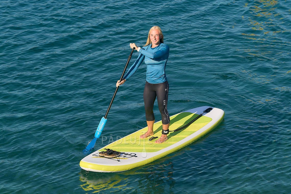 Dámský outfit 1 - žlutá - lycra dlouhý rukáv, legíny tříčtvrteční na paddleboard