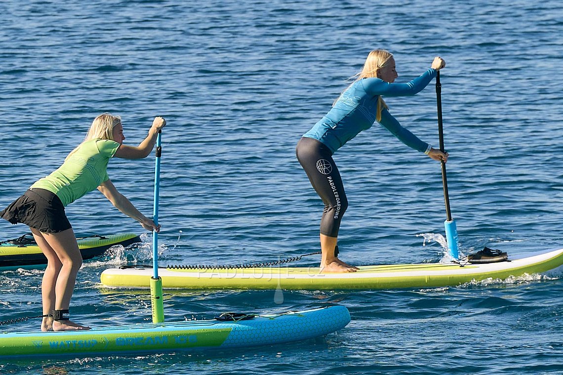 Dámský outfit 1 - žlutá - lycra dlouhý rukáv, legíny tříčtvrteční na paddleboard