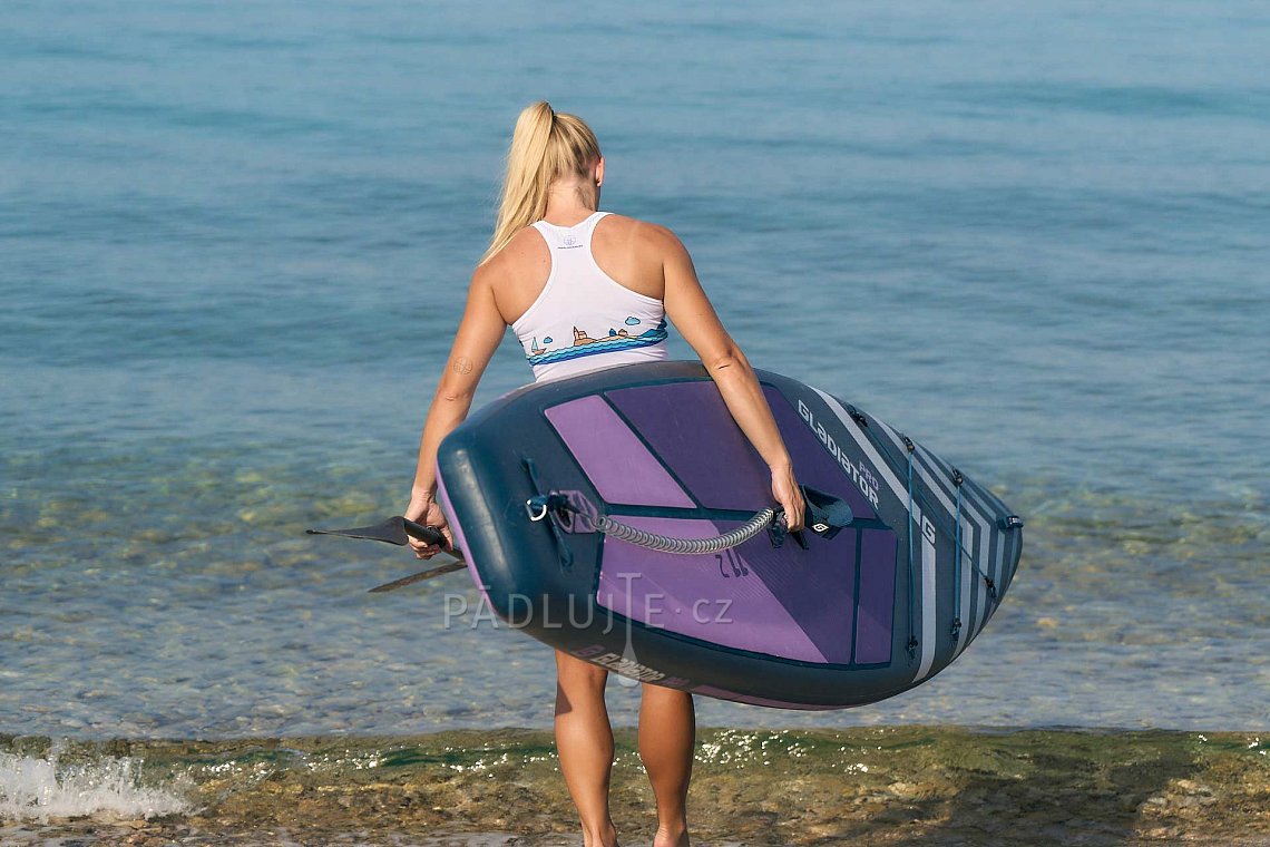 Dámský outfit 1 - fialová - elastické tílko, elastické kraťasy na paddleboard