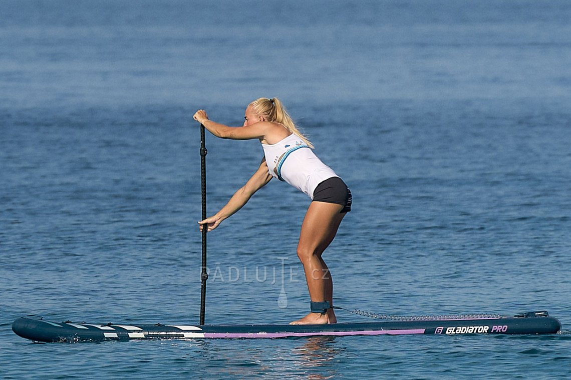 Dámský outfit 1 - fialová - elastické tílko, elastické kraťasy na paddleboard