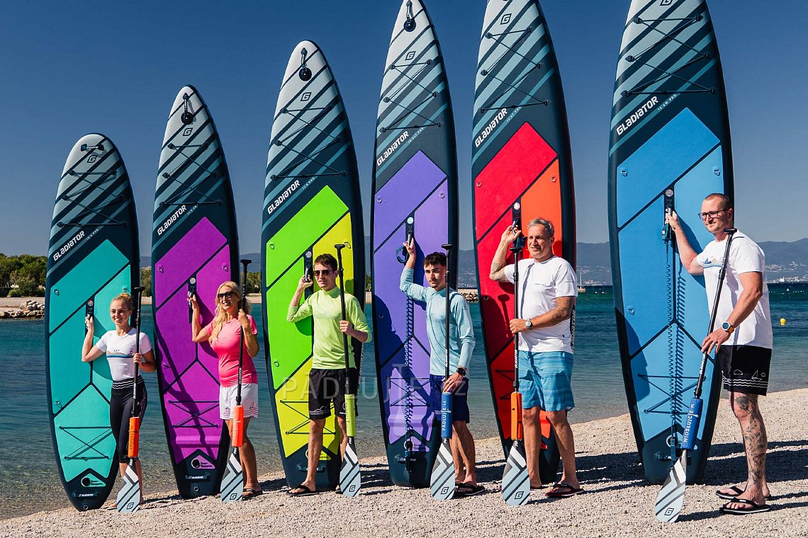 Pánský outfit 3 - neon green - paddleboard GLADIATOR PRO, lycra, žabky COOL