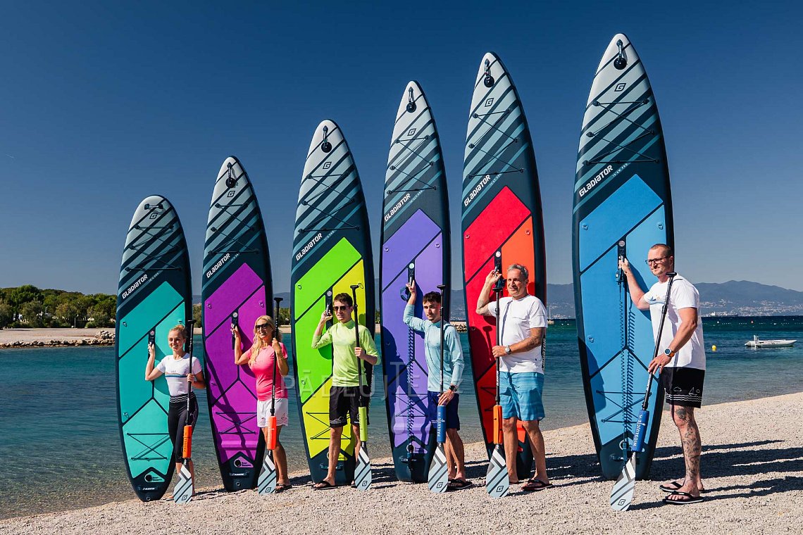 Pánský outfit 2 - červená - paddleboard GLADIATOR PRO, lycra, žabky COOL