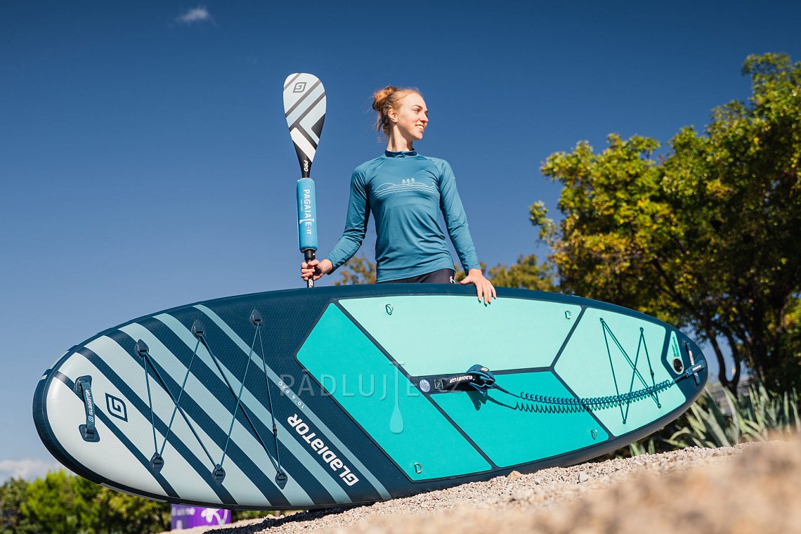 Dámský outfit 11 - tyrkysová - paddleboard GLADIATOR PRO, lycra, žabky COOL