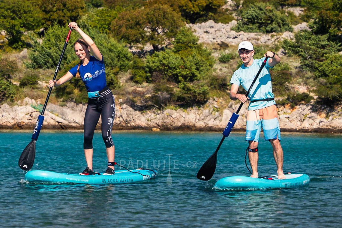 Dámský/páns outfit 1 - tyrkysová - paddleboard GLADIATOR PRO, lycra, žabky COOL