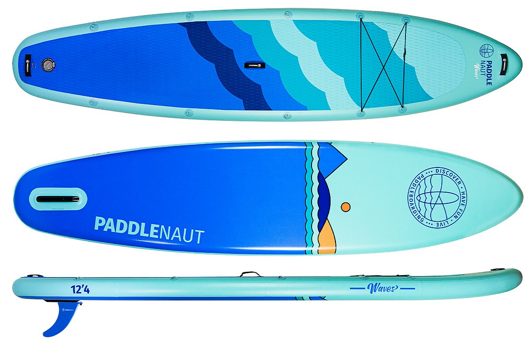 Paddleboard PADDLENAUT WAVE 12'4 MINCOMBO - elký rodinný plovák umožňující plavbu více jezdců najednou