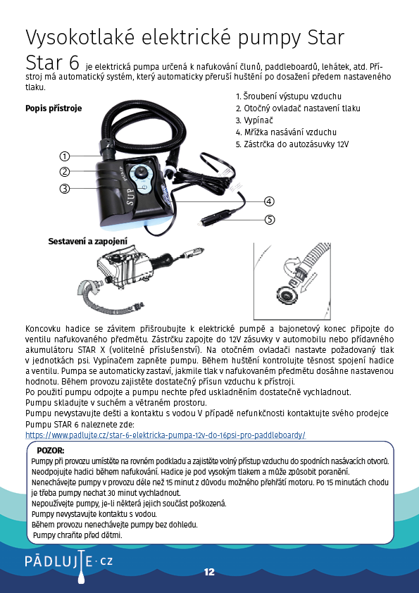 Návod k použití pro nafukovací paddleboardy a windsupy