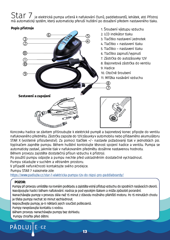 Návod k použití pro nafukovací paddleboardy a windsupy