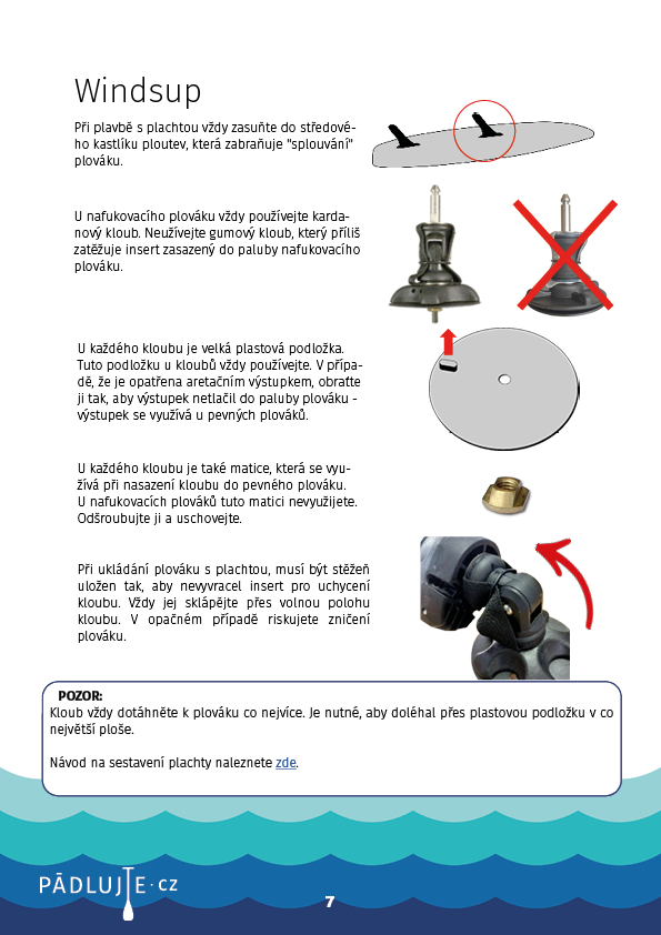 Návod k použití pro nafukovací paddleboardy a windsupy