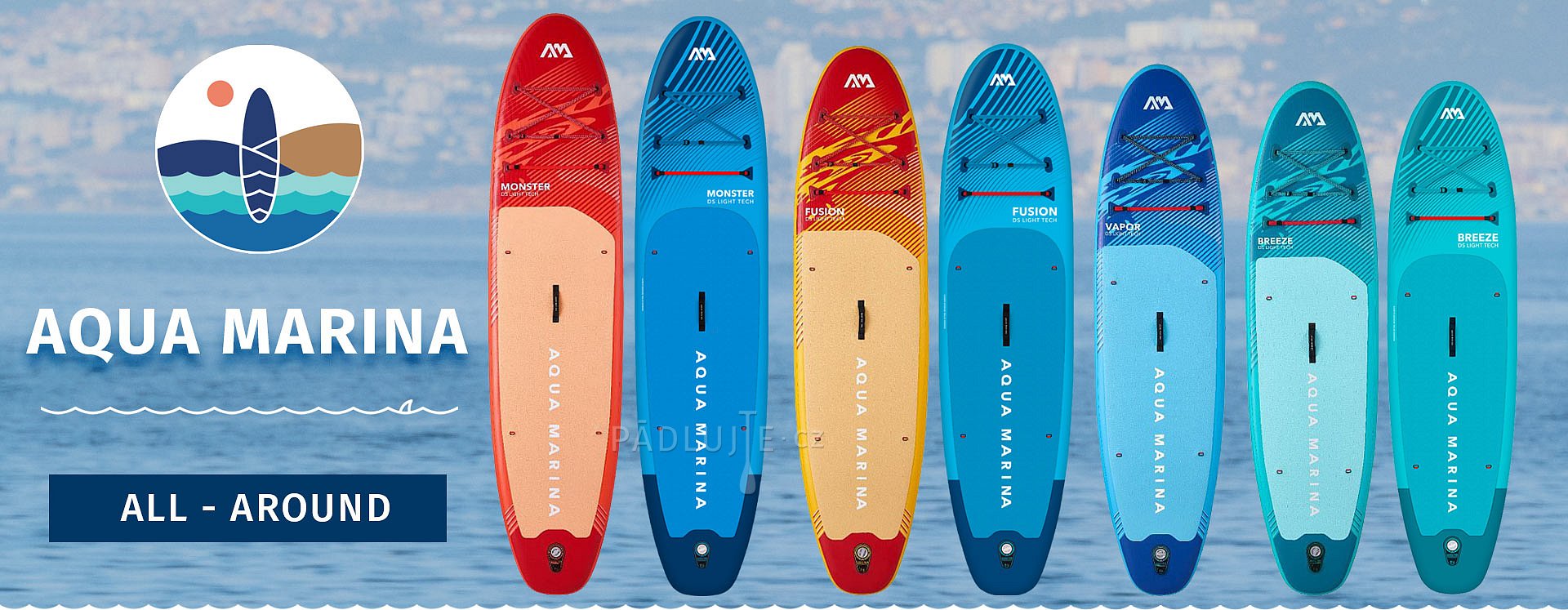 Paddleboardy AQUA MARINA ALL-AROUND modely 2026 na PÁDLUJTE.CZ - Pádlujte s námi!