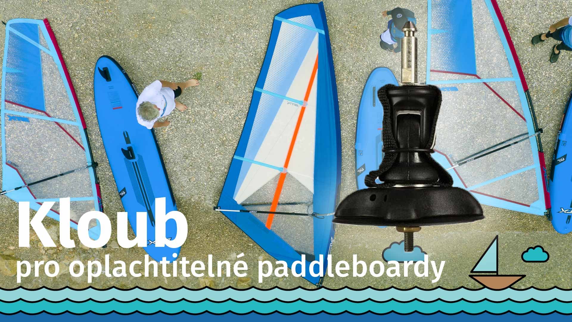 Kloub pro oplachtitelné paddleboardy.