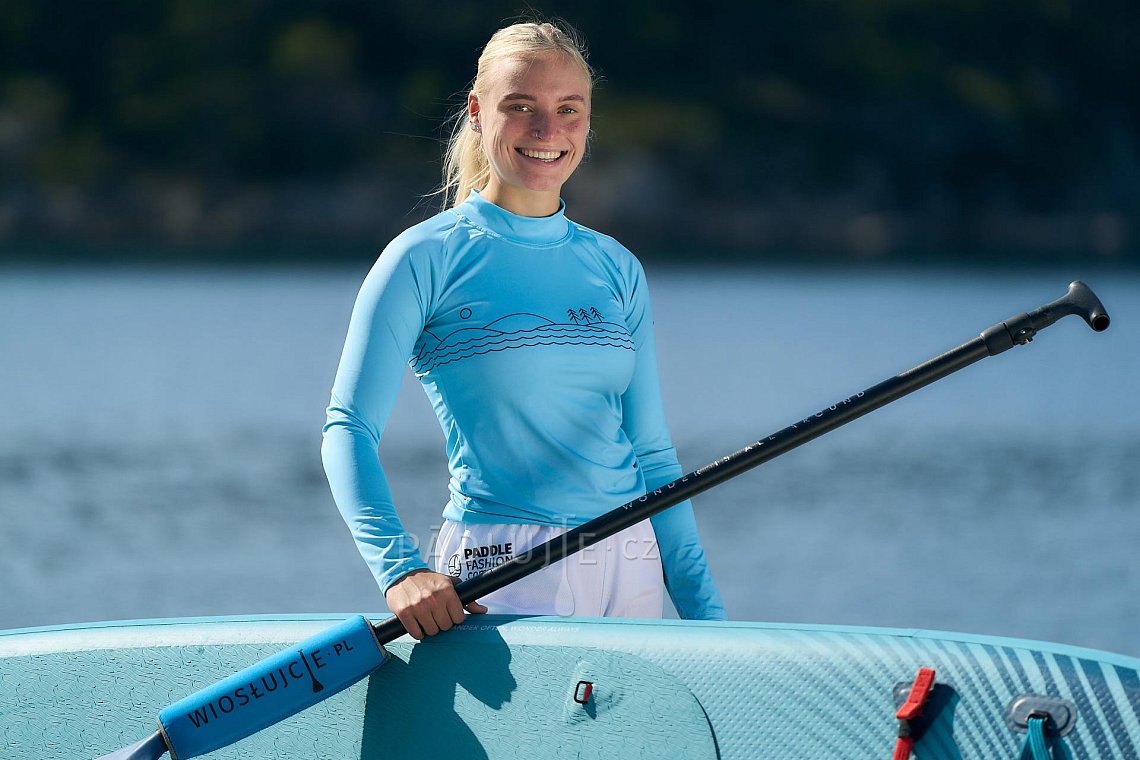 Dámský outfit 2 - Tyrkysová - lycra dlouhý rukáv, volné kraťasy