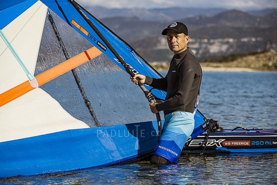 Pánský outfit 3 - modrá - neoprén, volné kraťasy na windsurfing