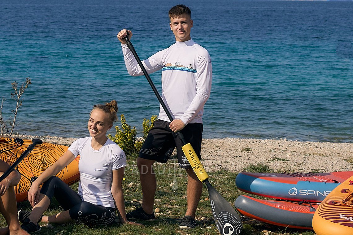 Pánský outfit 1 - oranžová - lycra dlouhá, MMA kraťasy černé na paddleboard