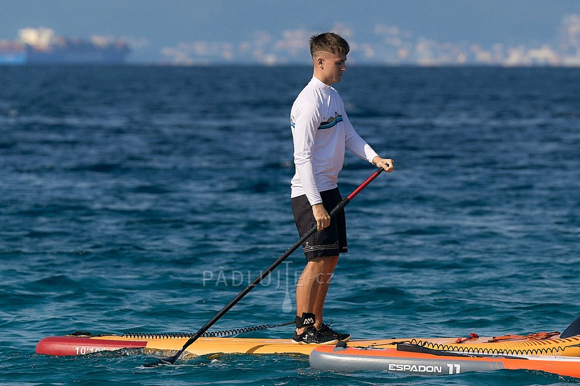 Pánský outfit 1 - oranžová - lycra dlouhá, MMA kraťasy černé na paddleboard