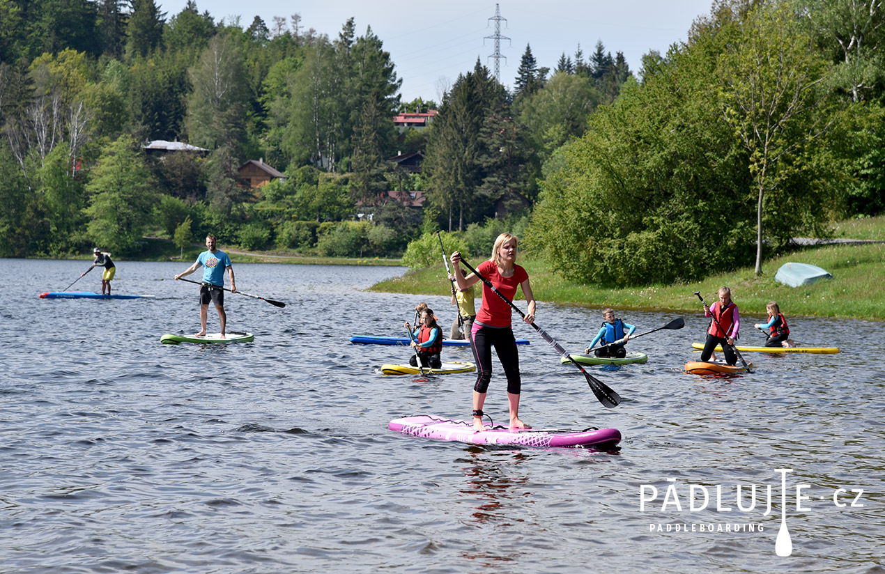 První plavby na paddleboardu - Seč, Aqua Marina Tour 2019