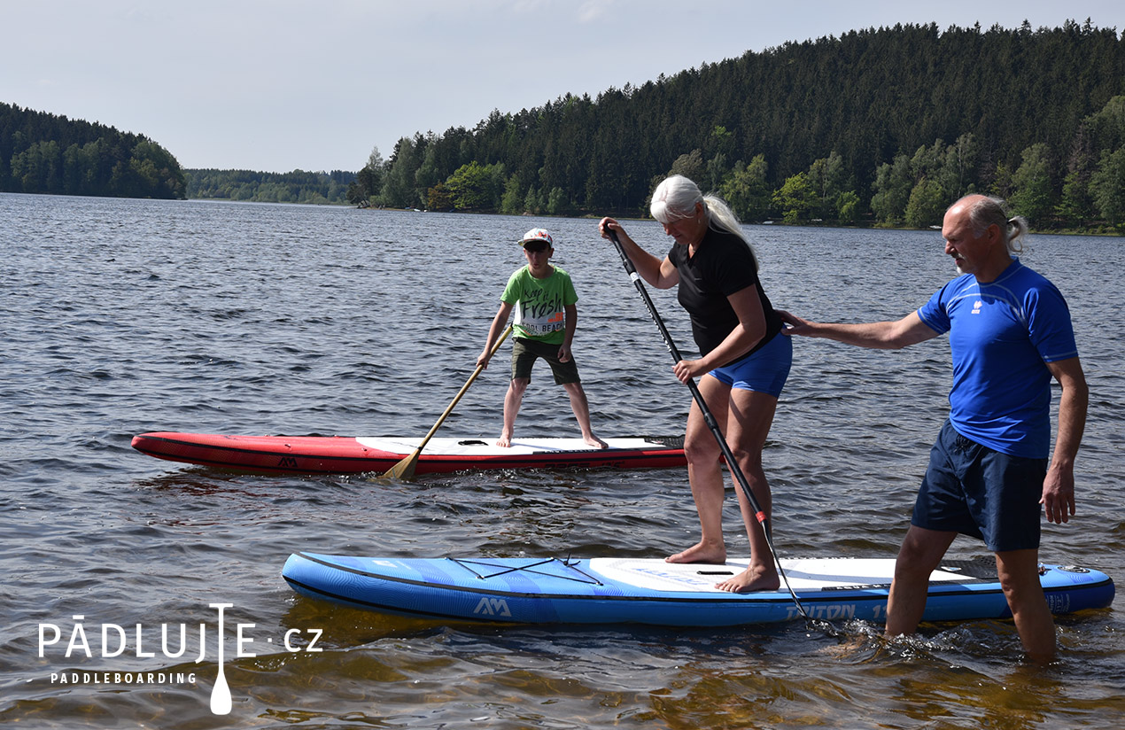 První plavby na paddleboardu - Seč, Aqua Marina Tour 2019