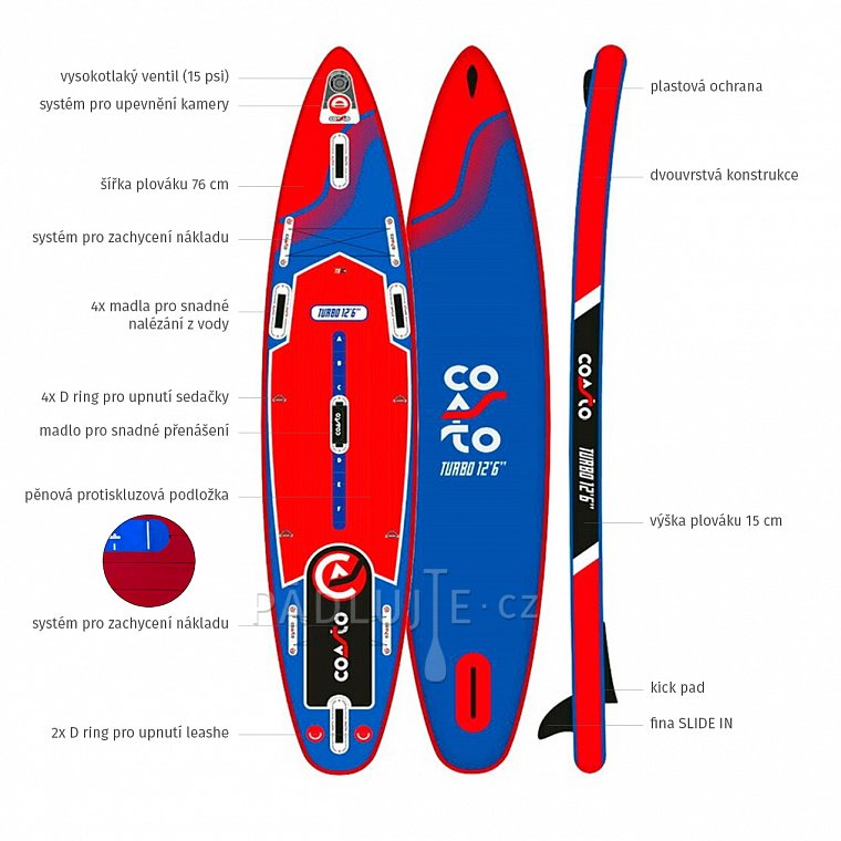 Paddleboard COASTO TURBO 12'6 - nafukovací