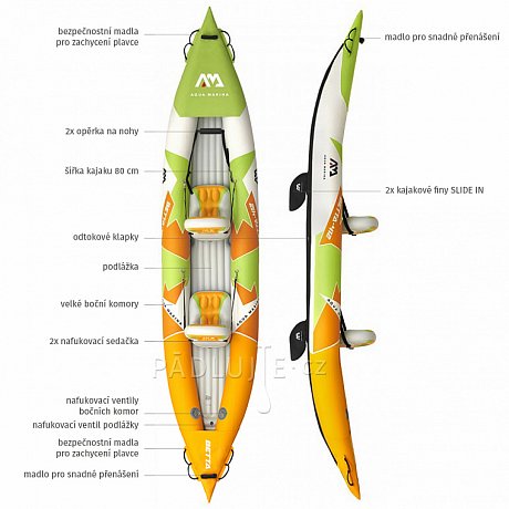 Kajak AQUA MARINA BETTA 412 - dvoumístný nafukovací model 2021