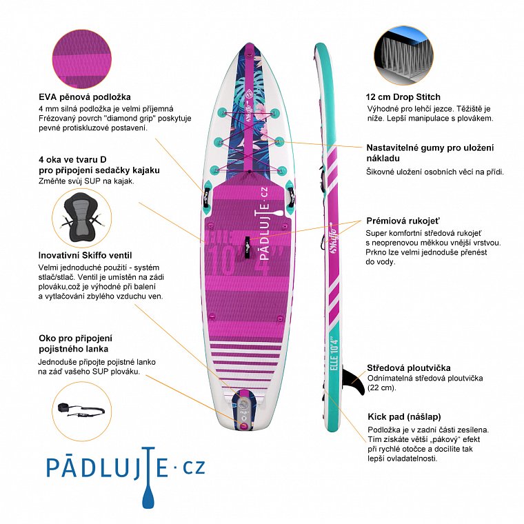 Paddleboard SKIFFO ELLE 10'4  - dámský nafukovací paddleboard