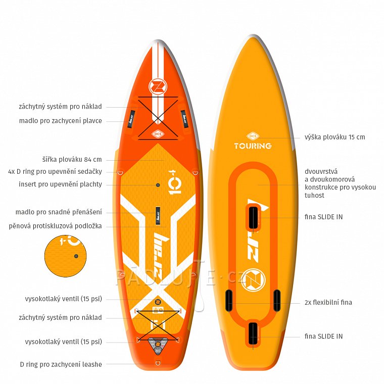 Paddleboard ZRAY F1 FURY 10'4 s pádlem - nafukovací paddleboard, windsurfing a kajak