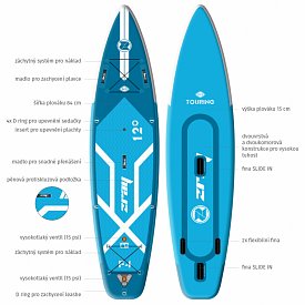 Paddleboard ZRAY F4 FURY EPIC 12'0 s pádlem - nafukovací paddleboard, windsurfing a kajak