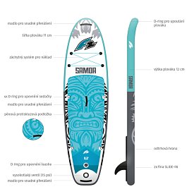 Paddleboard F2 SAMOA KID 9'2 BLUE s pádlem - nafukovací paddleboard