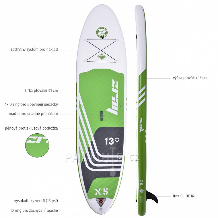 Paddleboard ZRAY X5 X-Rider XL 13'0 s pádlem 2021 - nafukovací paddleboard