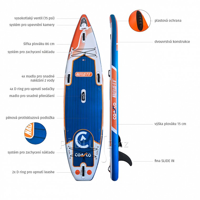 Paddleboard COASTO NAUTILUS 11'8 - nafukovací