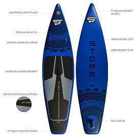 Paddleboard STX STORM Tourer 11'6 x 32'' BLUE - nafukovací