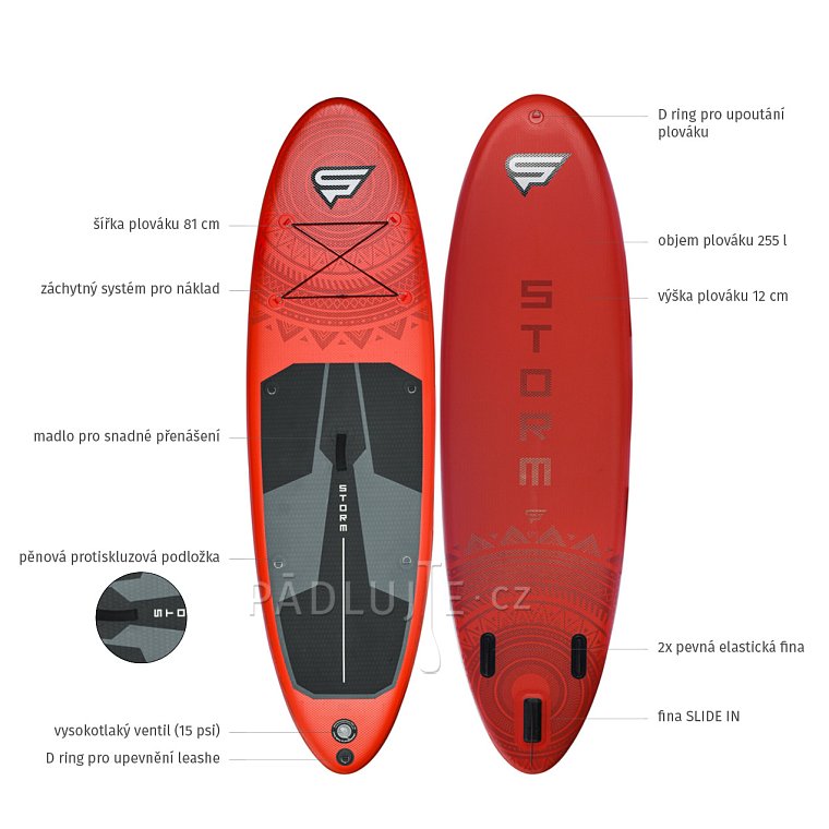 Paddleboard STX STORM Allround 10'4 x 32'' RED - nafukovací