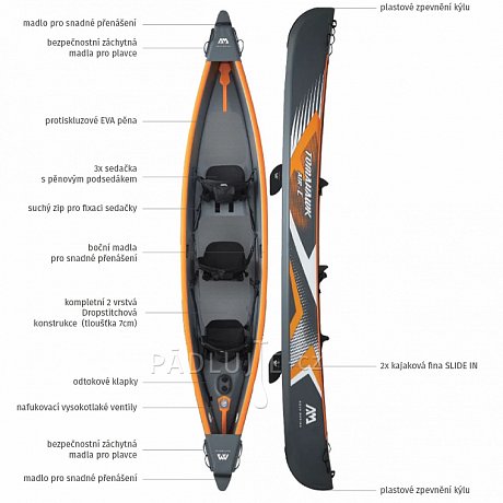 Kanoe AQUA MARINA Tomahawk AIR-C - trojmístná nafukovací