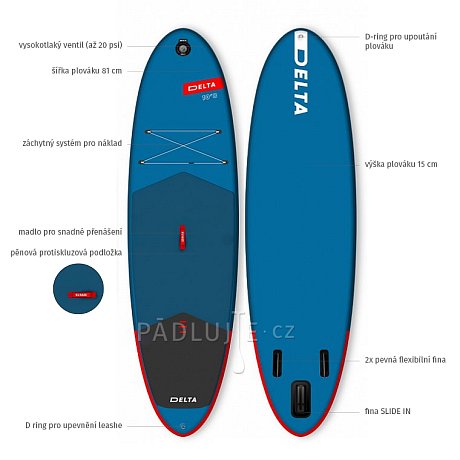 Paddleboard DELTA 10'8 s pádlem - nafukovací