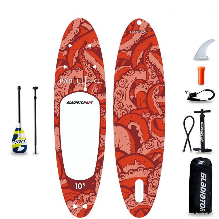 Paddleboard GLADIATOR ART Octopus 10'8 s pádlem - nafukovací