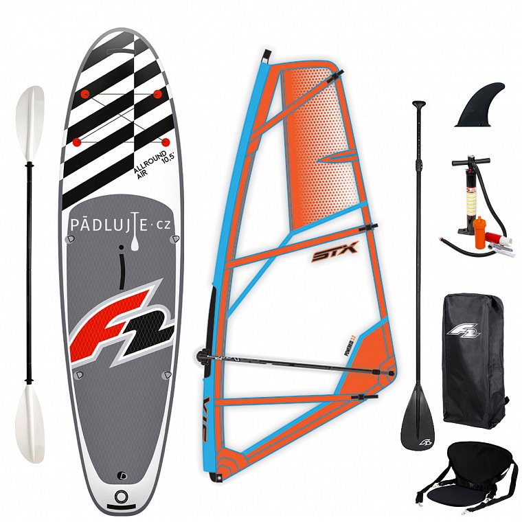 Paddleboard F2 ALLROUND AIR WINDSURF 10'5 komplet s plachtou - nafukovací paddleboard, windsurfing a kajak