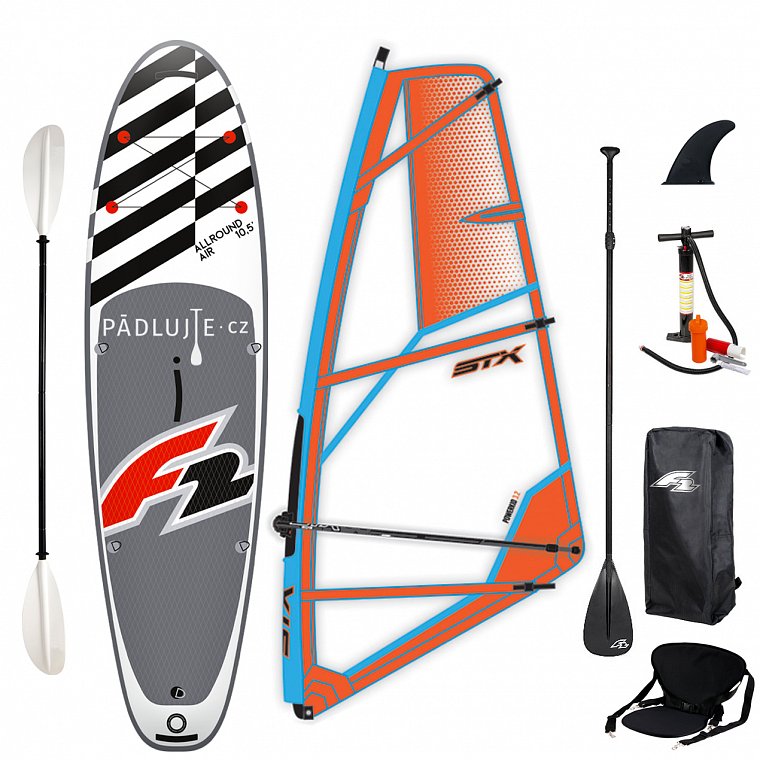 Paddleboard F2 ALLROUND AIR WINDSURF 11'5 komplet s plachtou - nafukovací paddleboard, windsurfing a kajak