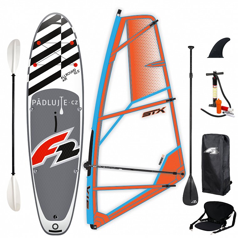 Paddleboard F2 ALLROUND AIR WINDSURF 11'5 komplet s plachtou - nafukovací paddleboard, windsurfing a kajak
