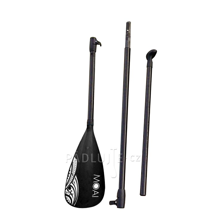 Pádlo MOAI 3-dílné Black nastavitelné sklolaminátové pro paddleboard