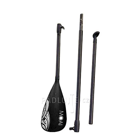 Pádlo MOAI 3-dílné Black nastavitelné sklolaminátové pro paddleboard