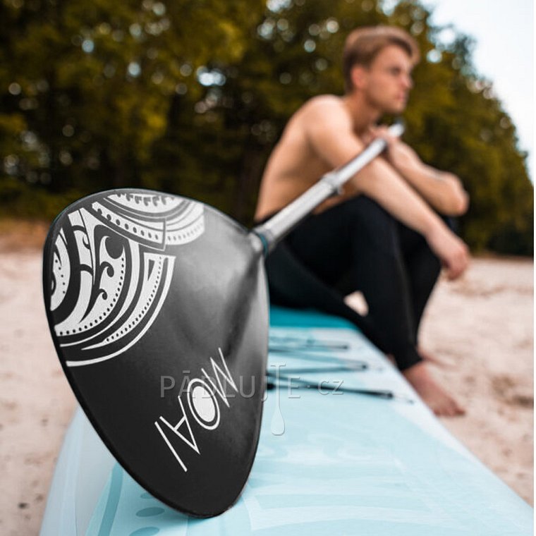 Pádlo MOAI 3-dílné Black nastavitelné sklolaminátové pro paddleboard