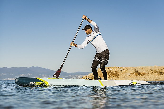 Tričko pánské PADDLEBOARDING WHITE lycra dlouhý rukáv