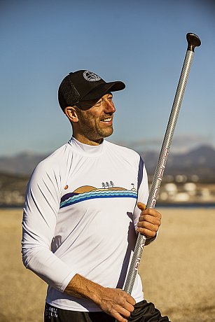 Tričko pánské PADDLEBOARDING WHITE lycra dlouhý rukáv