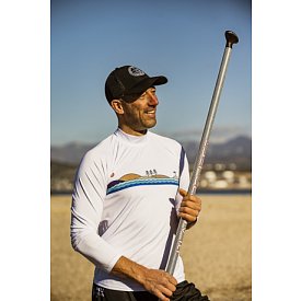 Tričko pánské PADDLEBOARDING WHITE lycra dlouhý rukáv