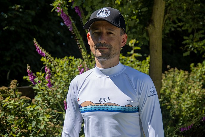 Tričko pánské PADDLEBOARDING WHITE lycra dlouhý rukáv