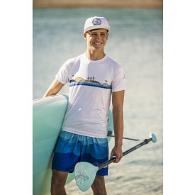 Tričko pánské PADDLEBOARDING WHITE lycra krátký rukáv