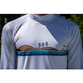 Tričko pánské PADDLEBOARDING WHITE lycra krátký rukáv