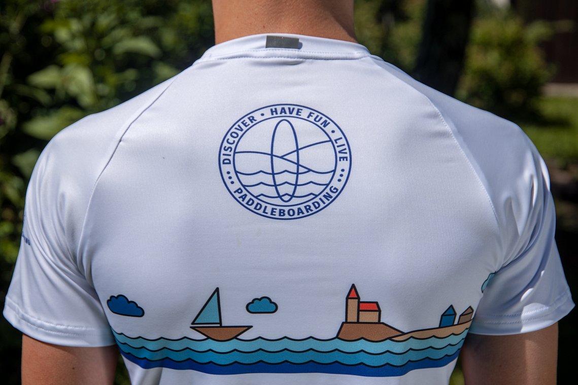 Tričko pánské PADDLEBOARDING WHITE lycra krátký rukáv