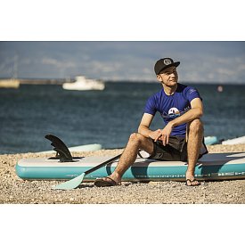 Tričko pánské PADDLEBOARDING BLUE lycra krátký rukáv