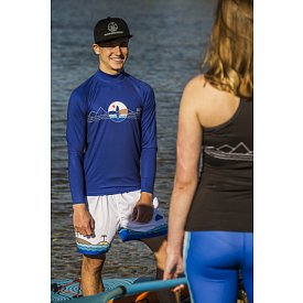 Tričko pánské PADDLEBOARDING BLUE lycra dlouhý rukáv