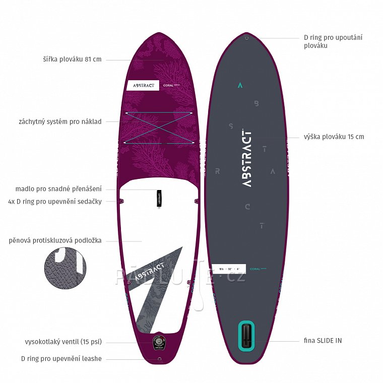 Paddleboard ABSTRACT CORAL 10'6 SAPHIR - nafukovací