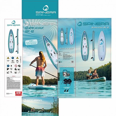 SPINERA SUPKAYAK SK12, 12'0 - dvojmístný nafukovací paddleboard i kajak